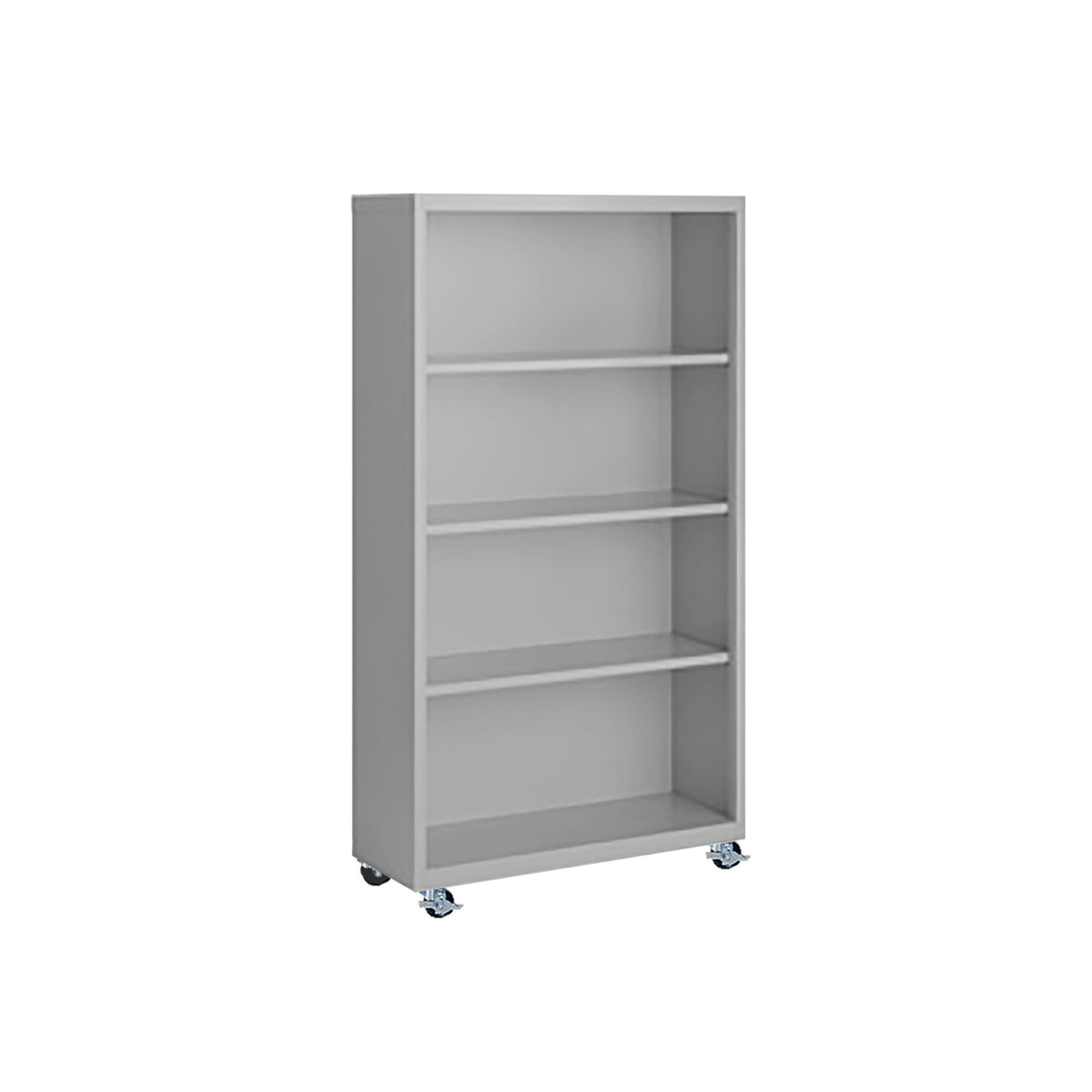 Herculite Metal Mobile Bookcase with 3 Adjustable Shelves, 36" W x 18" D x 55" H