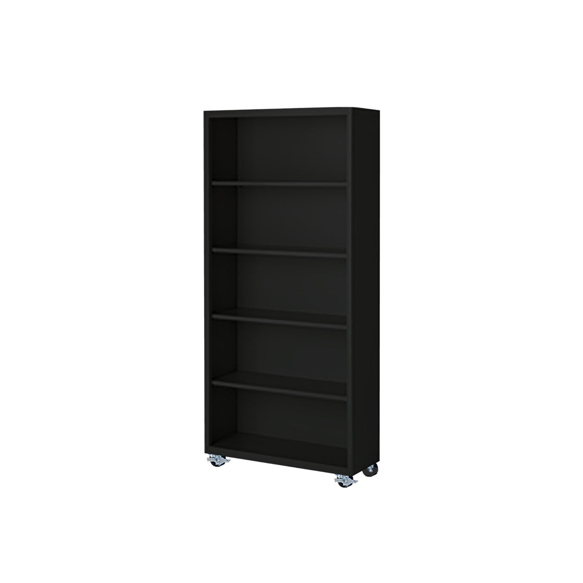 Herculite Metal Mobile Bookcase with 4 Adjustable Shelves, 36" W x 18" D x 75" H