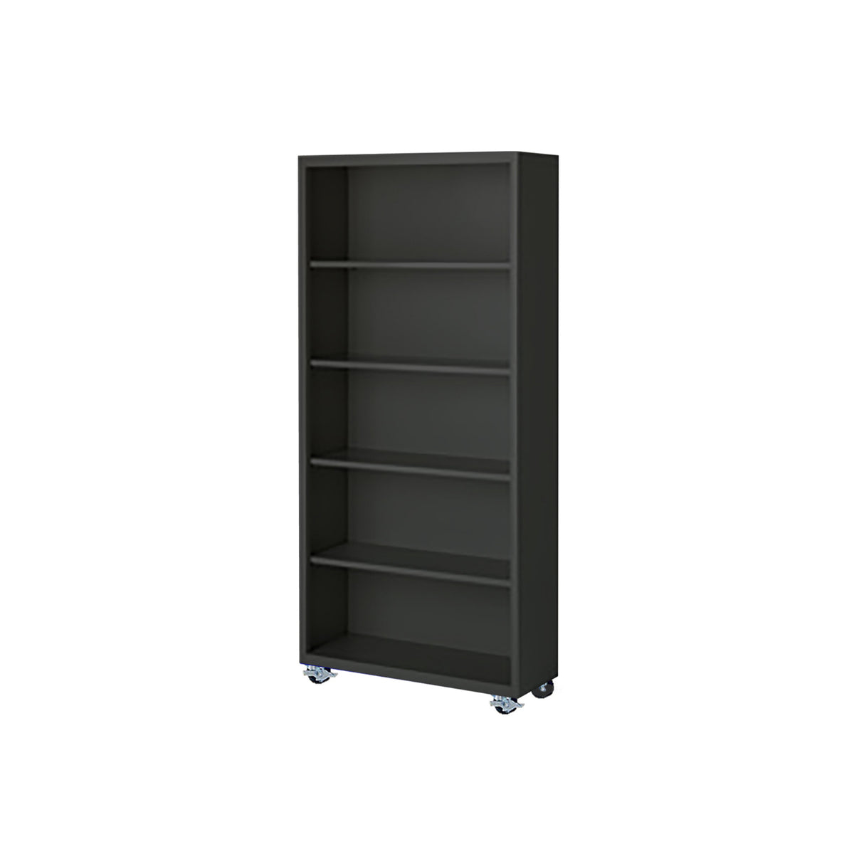 Herculite Metal Mobile Bookcase with 4 Adjustable Shelves, 36" W x 18" D x 75" H
