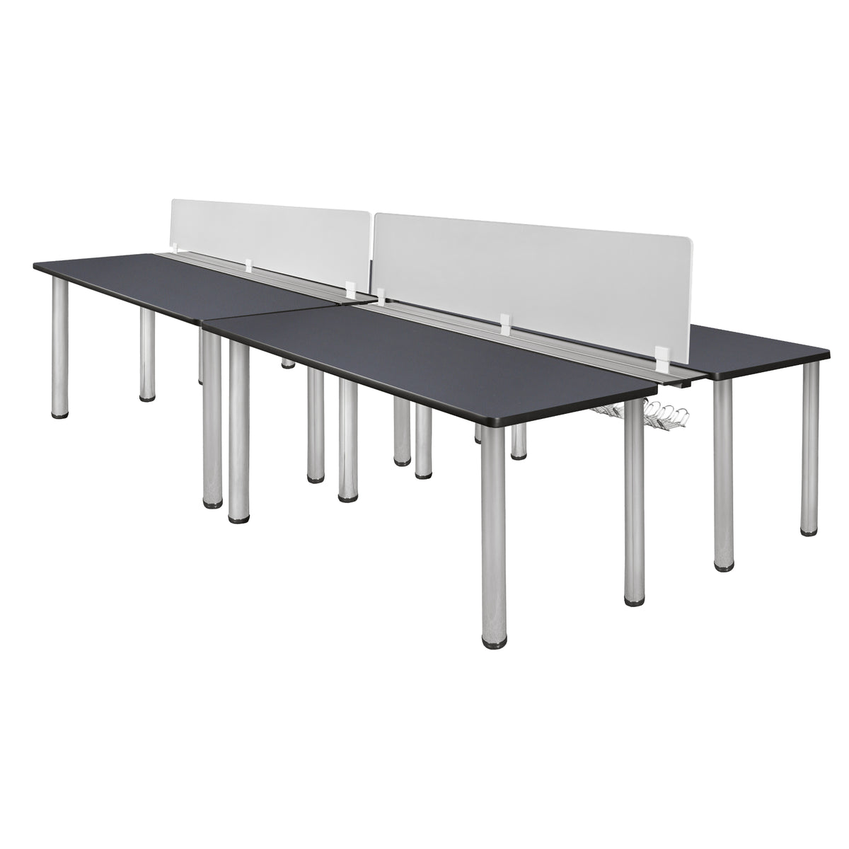 Kee 120" x 58" Double Benching System with Privacy Divider