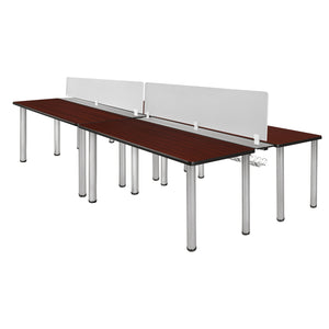 Kee 120" x 58" Double Benching System with Privacy Divider
