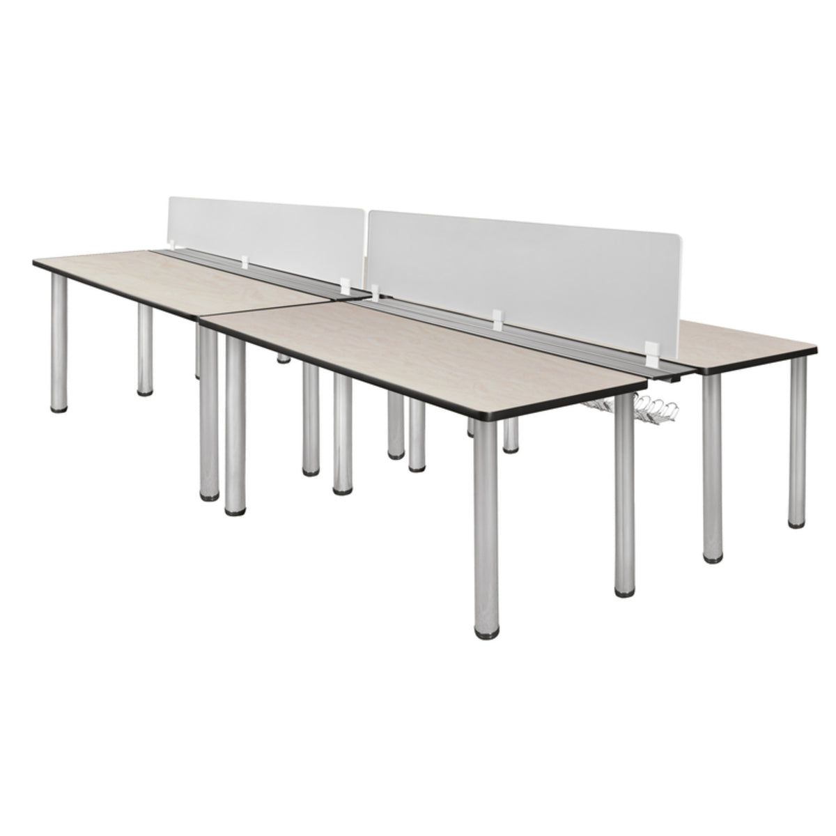 Kee 120" x 58" Double Benching System with Privacy Divider