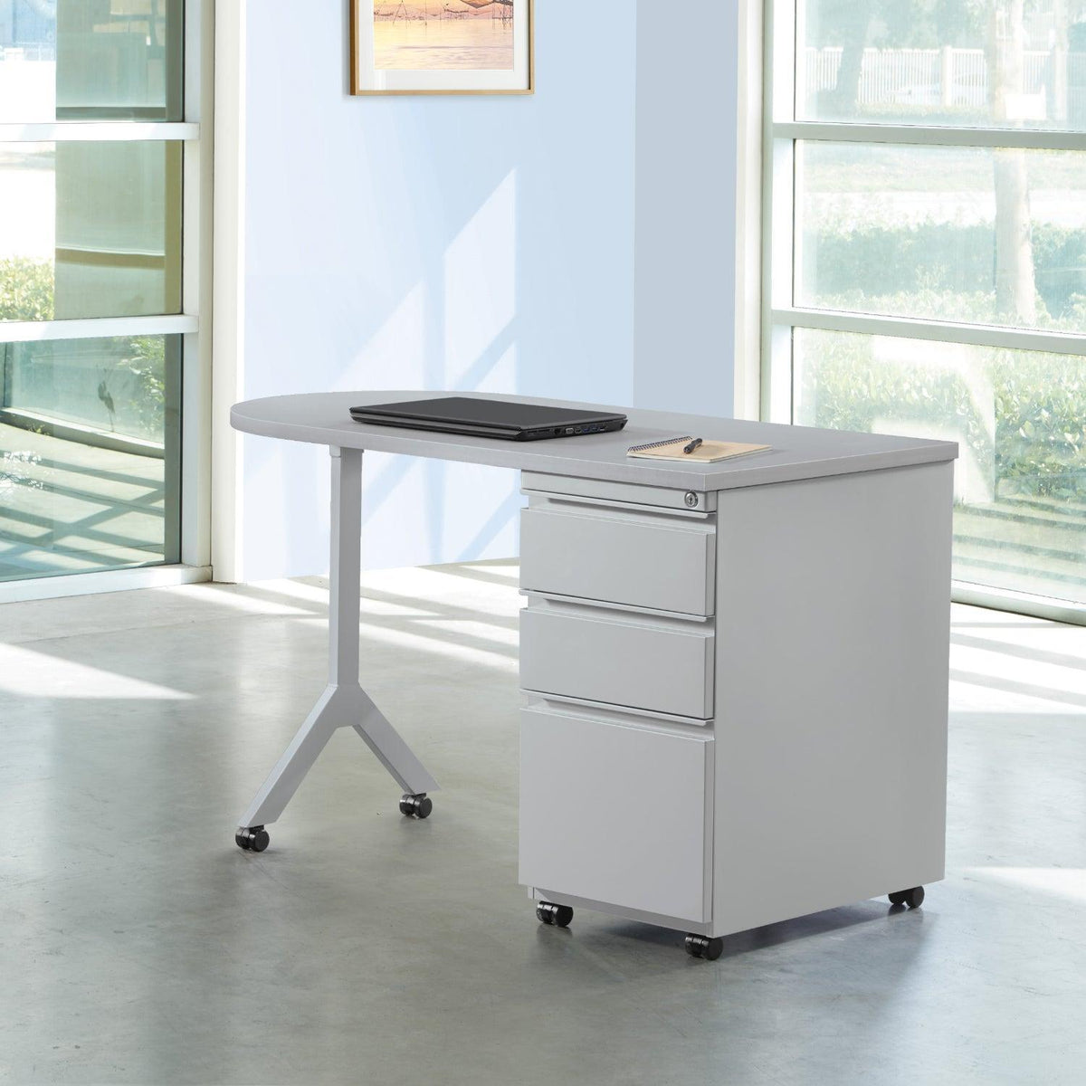 Mobile Metal Teachers Desk, 48" x 24"