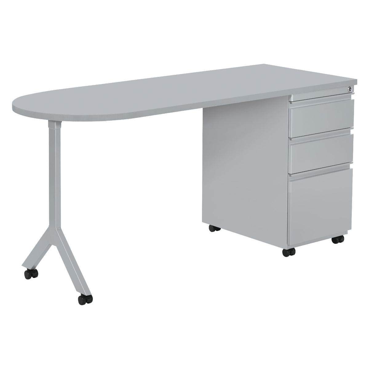 Mobile Metal Teachers Desk, 60" x 24"
