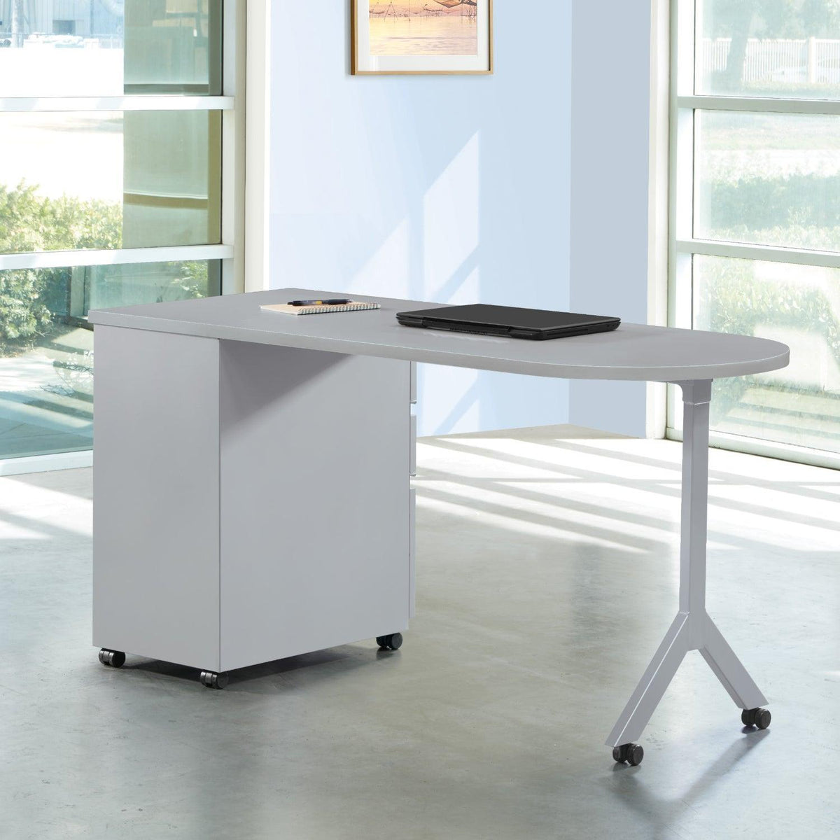 Mobile Metal Teachers Desk, 60" x 24"