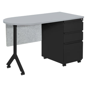 Mobile Metal Teachers Desk with Modesty Panel, 48" x 24",