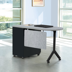 Mobile Metal Teachers Desk with Modesty Panel, 48" x 24",