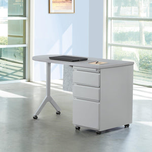 Mobile Metal Teachers Desk with Modesty Panel, 48" x 24",