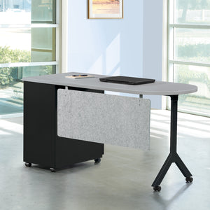 Mobile Metal Teachers Desk with Modesty Panel, 60" x 24",
