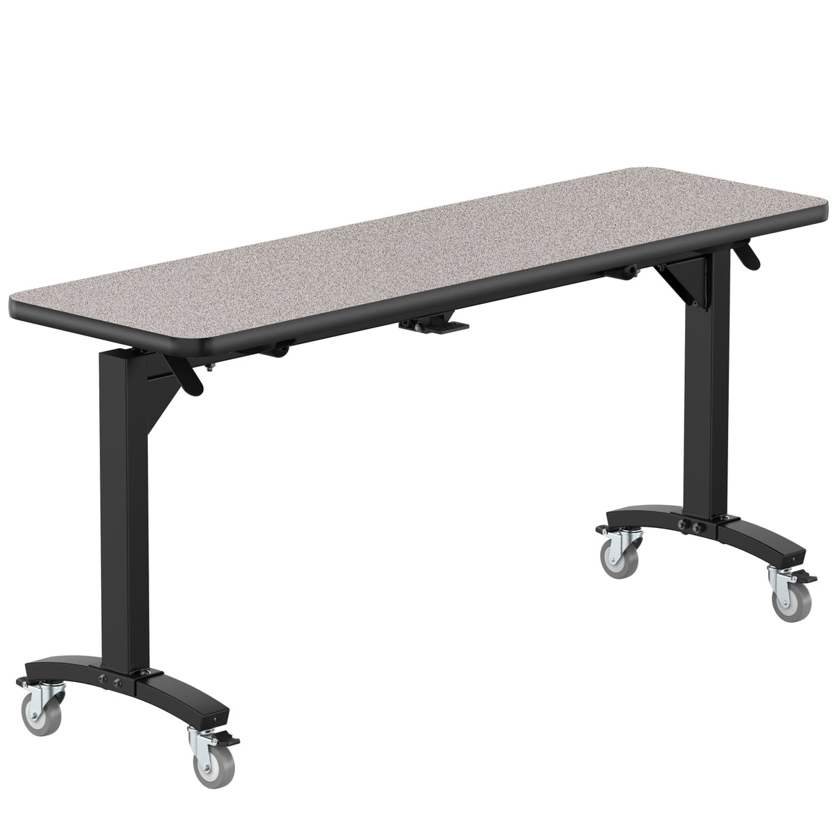 Rectangular Mobile Nesting Flipper Table, Particleboard Core, High Pressure Laminate Top with T-Mold Edge