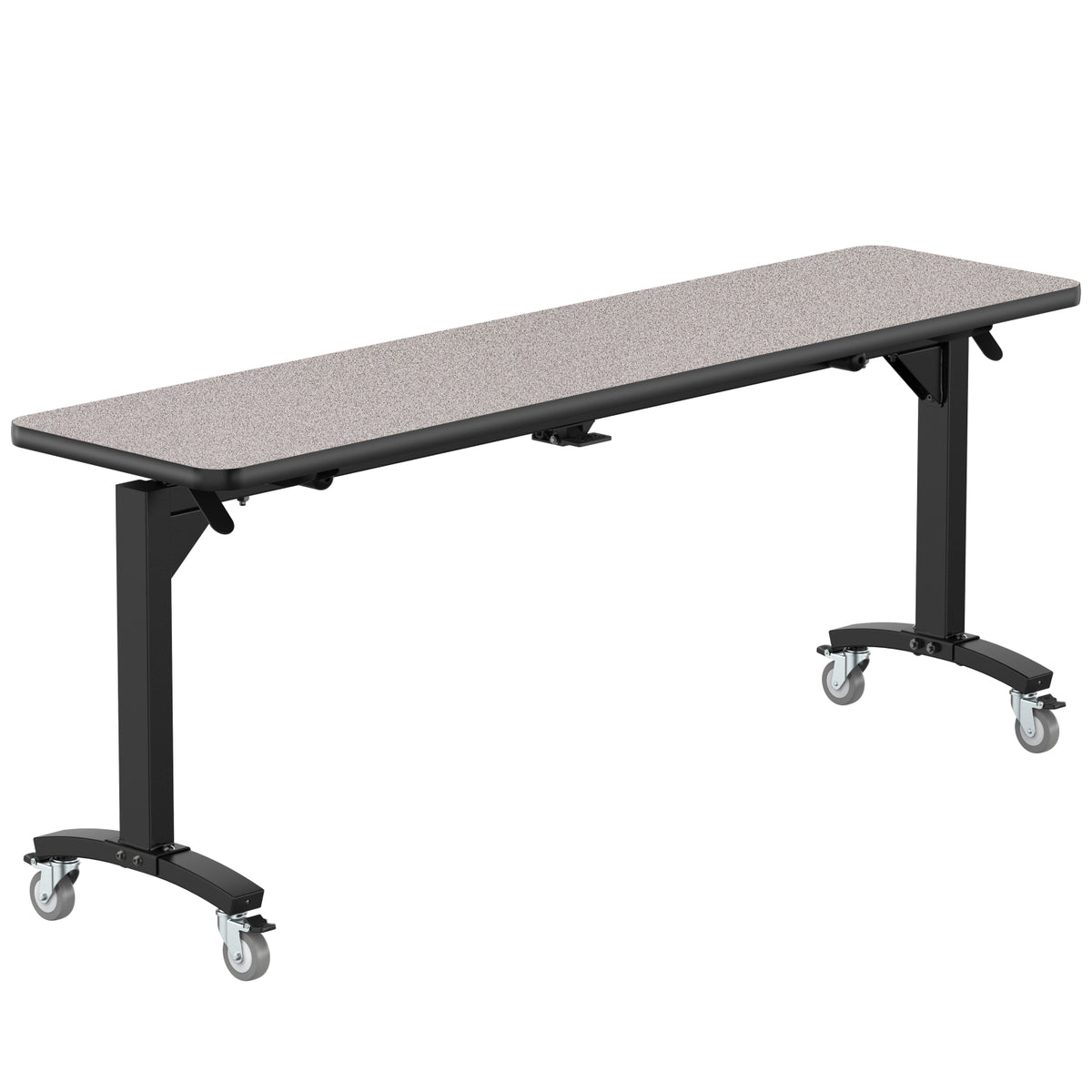 Rectangular Mobile Nesting Flipper Table, Particleboard Core, High Pressure Laminate Top with T-Mold Edge