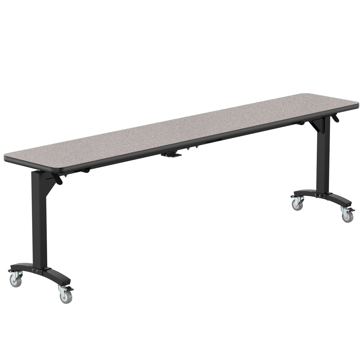 Rectangular Mobile Nesting Flipper Table, Particleboard Core, High Pressure Laminate Top with T-Mold Edge