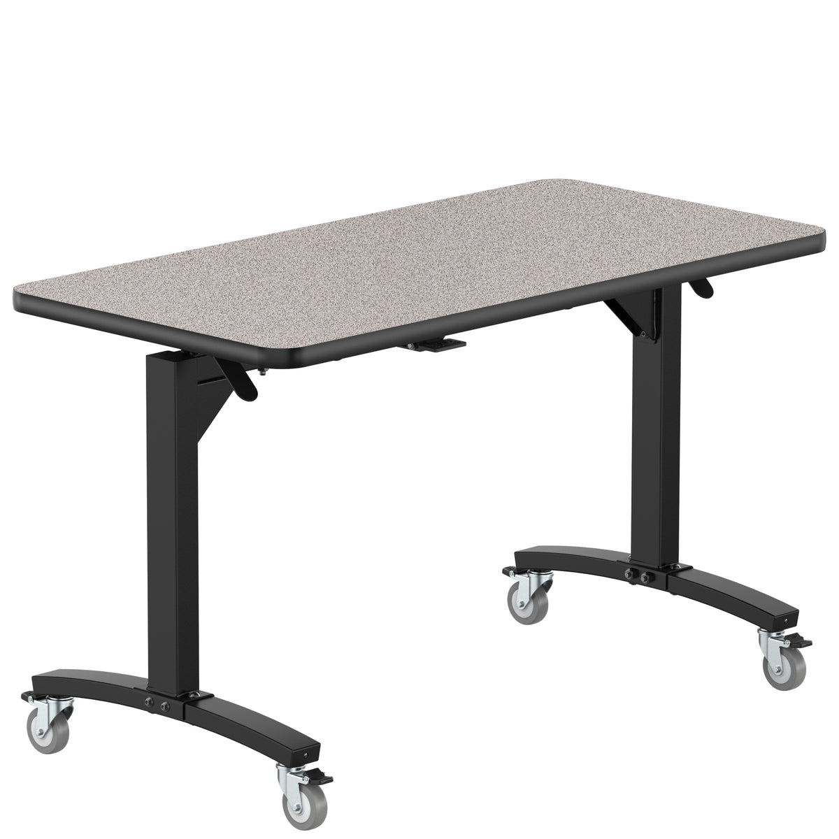Rectangular Mobile Nesting Flipper Table, Particleboard Core, High Pressure Laminate Top with T-Mold Edge