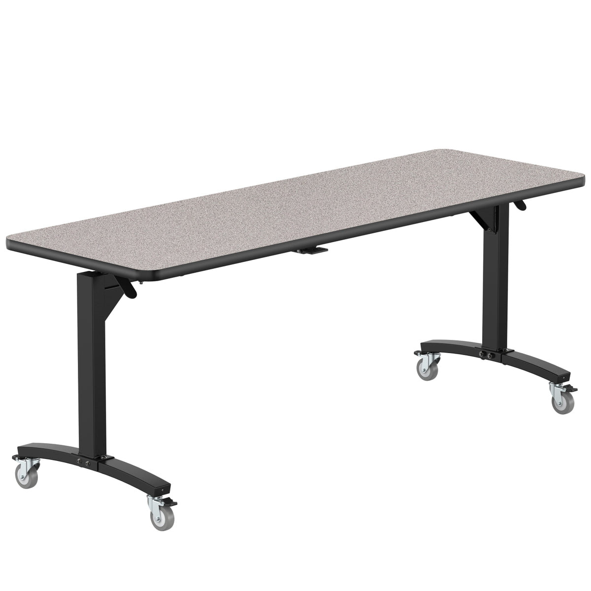Rectangular Mobile Nesting Flipper Table, Particleboard Core, High Pressure Laminate Top with T-Mold Edge