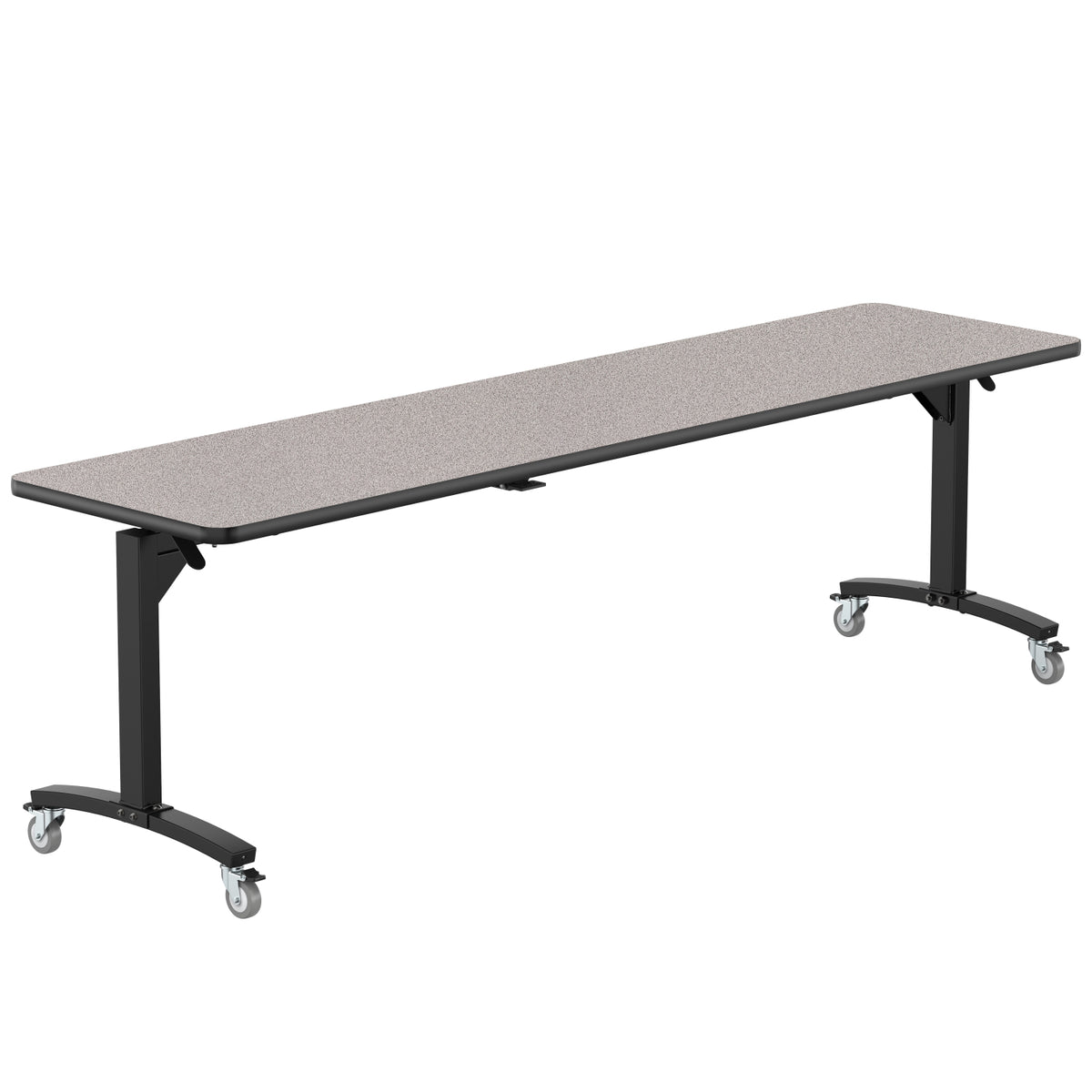 Rectangular Mobile Nesting Flipper Table, Particleboard Core, High Pressure Laminate Top with T-Mold Edge