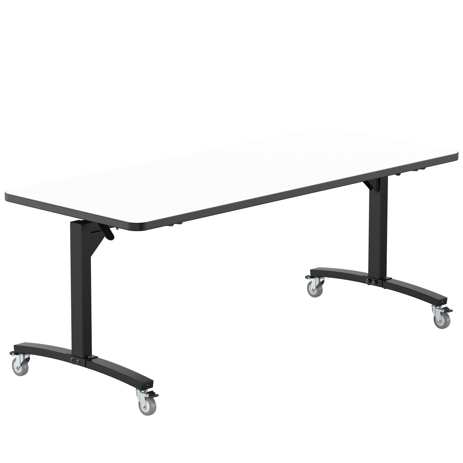 Rectangular Mobile Nesting Flipper Table, Particleboard Core, Whiteboard Top with 3mm PVC Edge