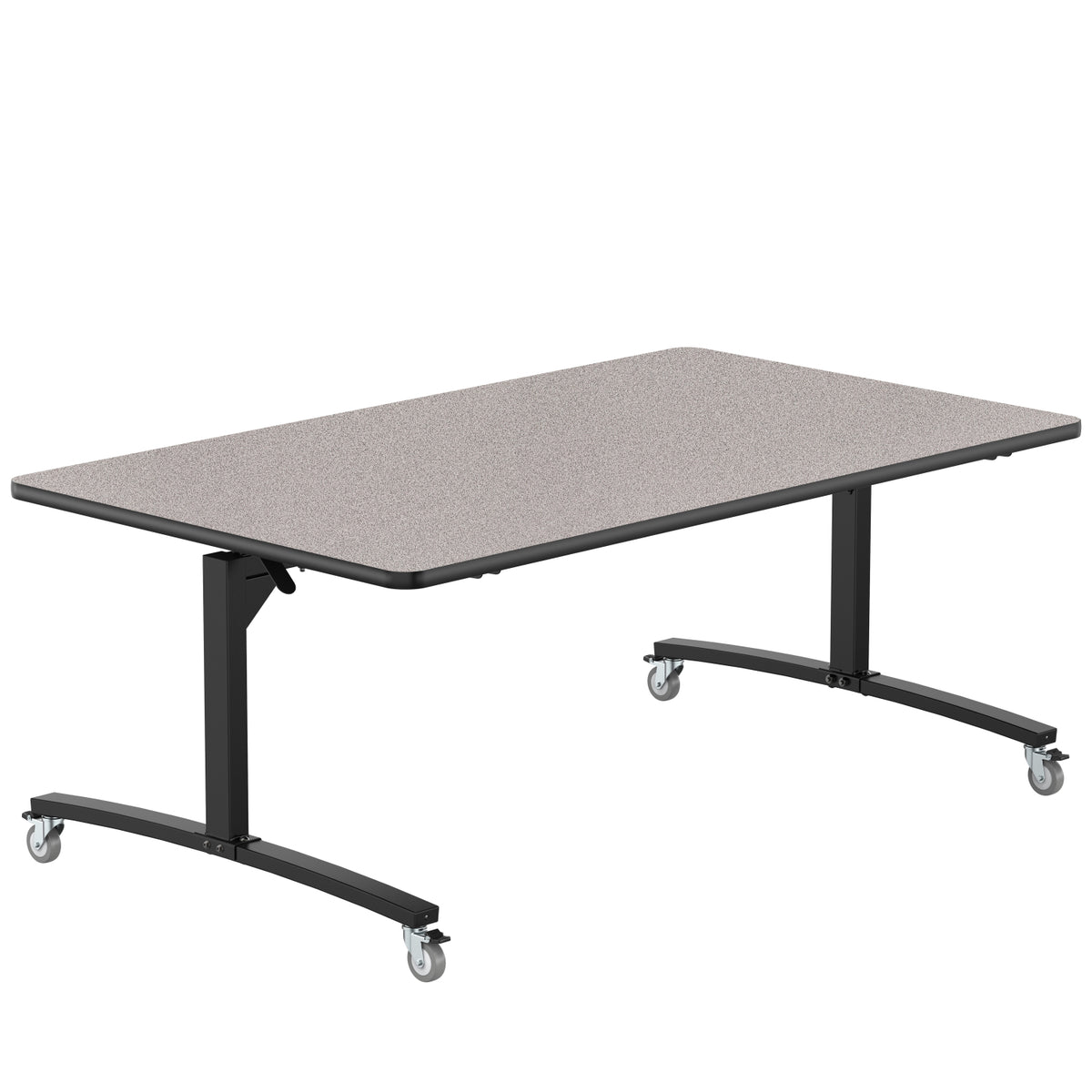 Rectangular Mobile Nesting Flipper Table, Particleboard Core, High Pressure Laminate Top with T-Mold Edge