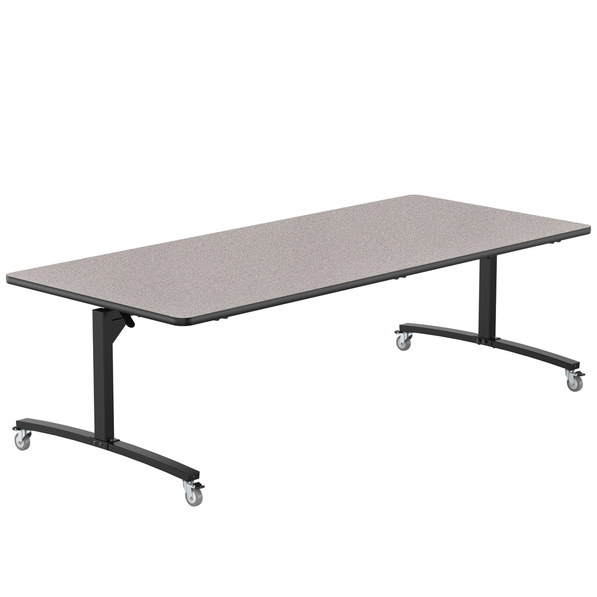 Rectangular Mobile Nesting Flipper Table, Particleboard Core, High Pressure Laminate Top with T-Mold Edge