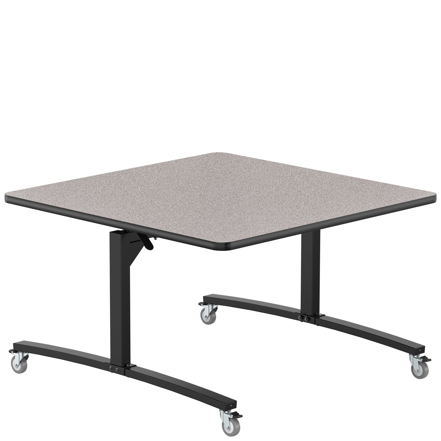 Square Mobile Nesting Flipper Table, 48" x 48", MDF Core, High Pressure Laminate Top with ProtectEdge