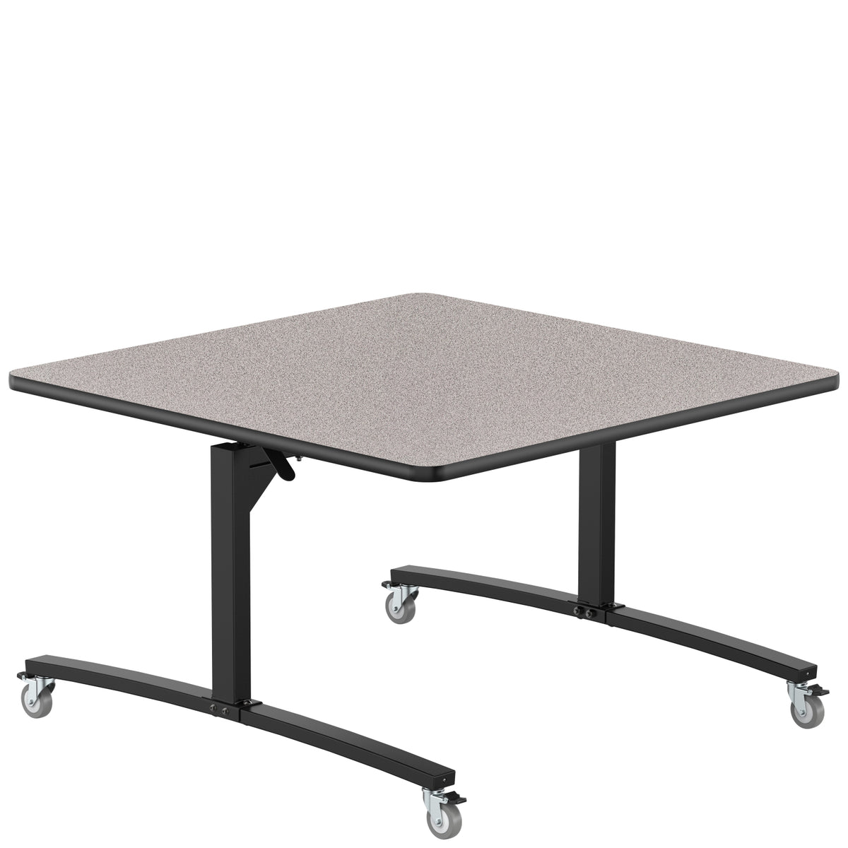Square Mobile Nesting Flipper Table, 48" x 48", Particleboard Core, High Pressure Laminate Top with 3mm PVC Edge