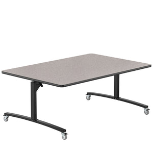 Rectangular Mobile Nesting Flipper Table, Particleboard Core, High Pressure Laminate Top with T-Mold Edge