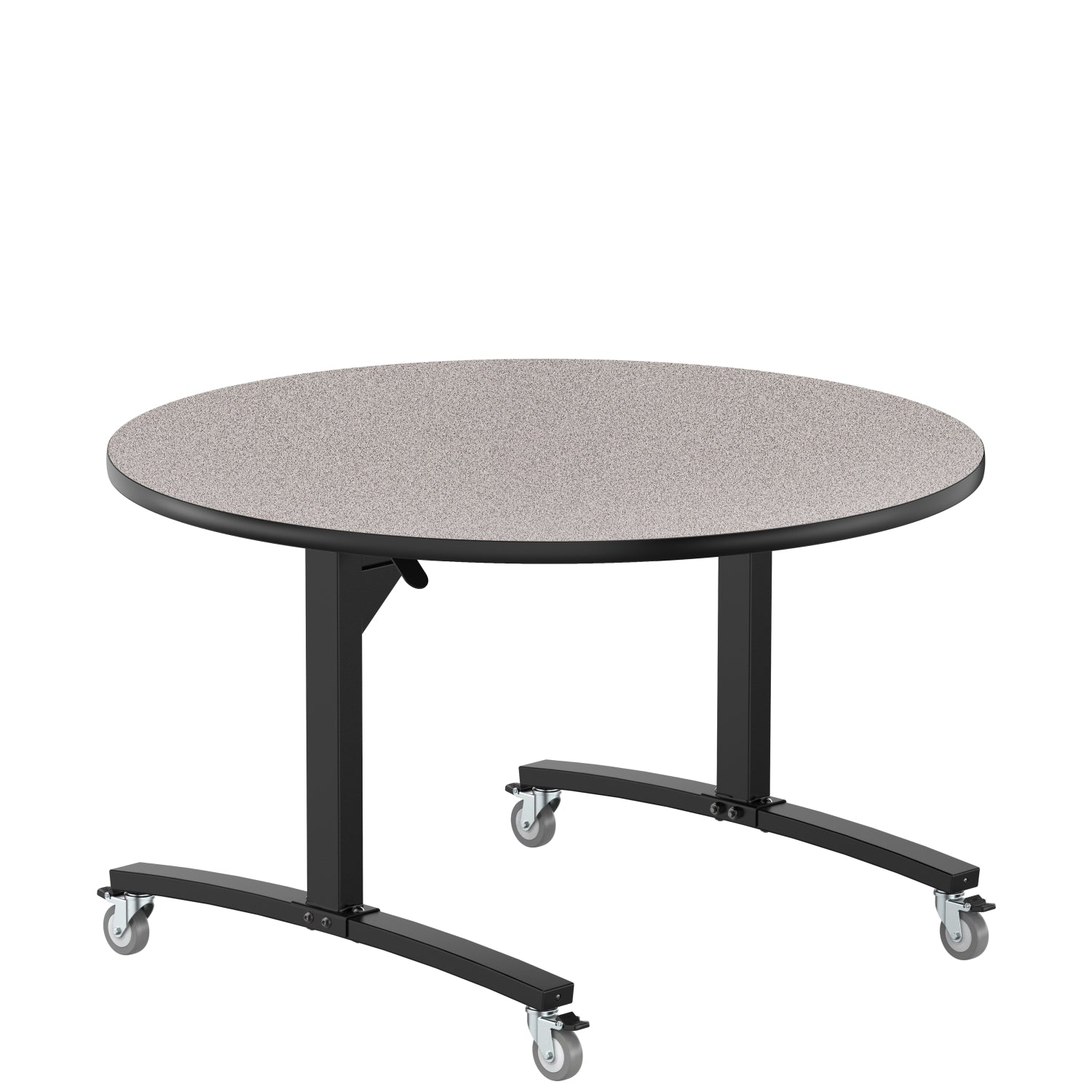 Round Mobile Nesting Flipper Table, MDF Core, High Pressure Laminate Top with ProtectEdge