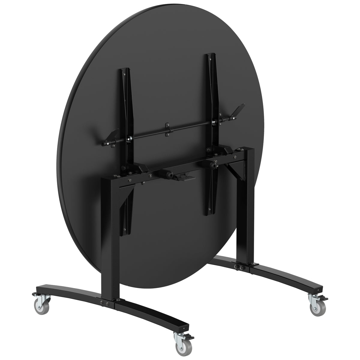 Round Mobile Nesting Flipper Table, Particleboard Core, High Pressure laminate Top with 3mm PVC Edge