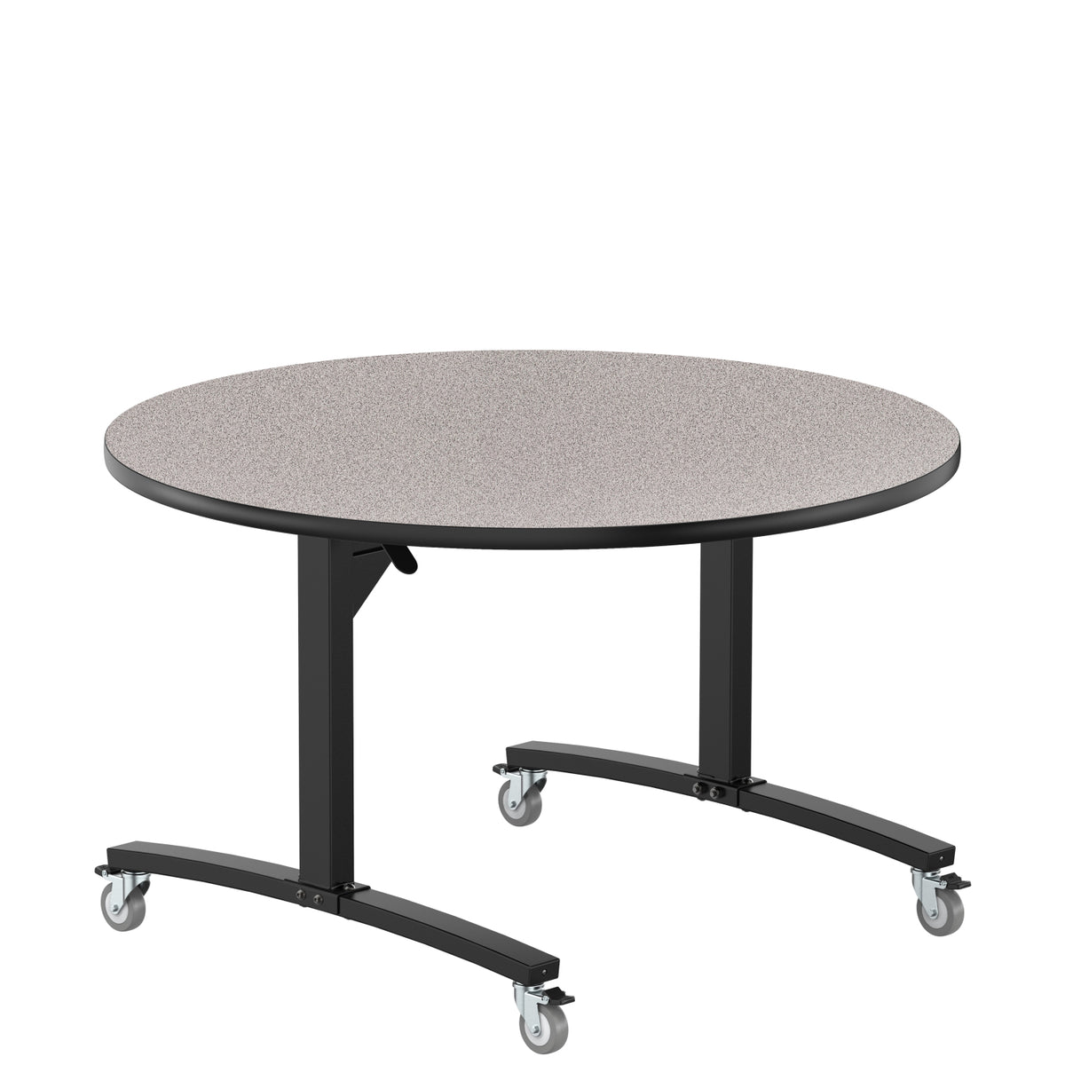 Round Mobile Nesting Flipper Table, Particleboard Core, High Pressure laminate Top with 3mm PVC Edge