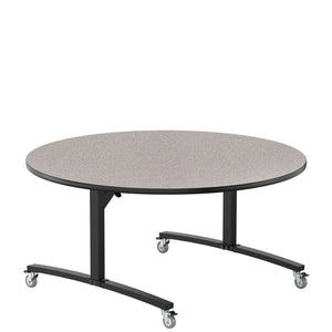 Round Mobile Nesting Flipper Table, MDF Core, High Pressure Laminate Top with ProtectEdge