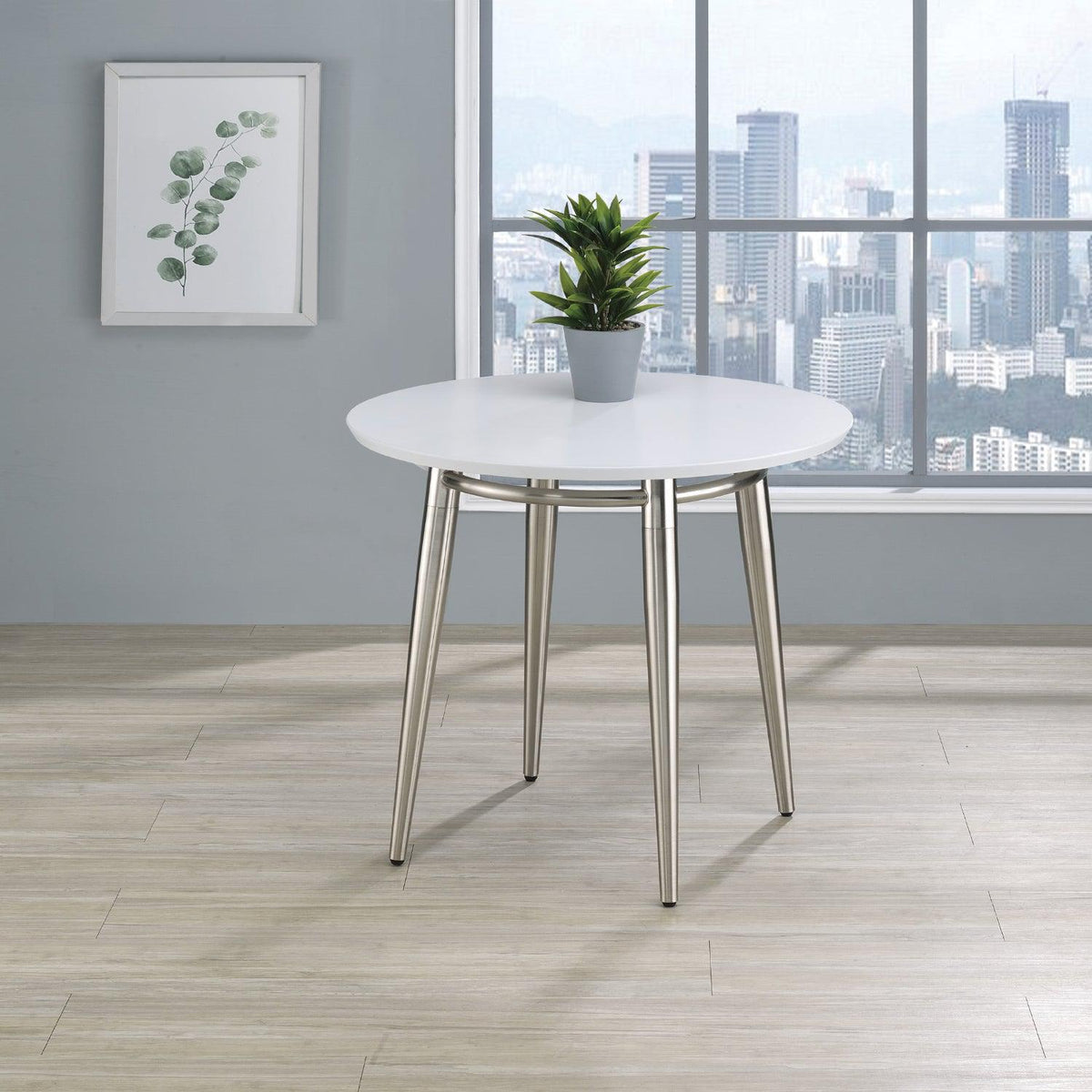 Brooklyn Round End Table with White Top