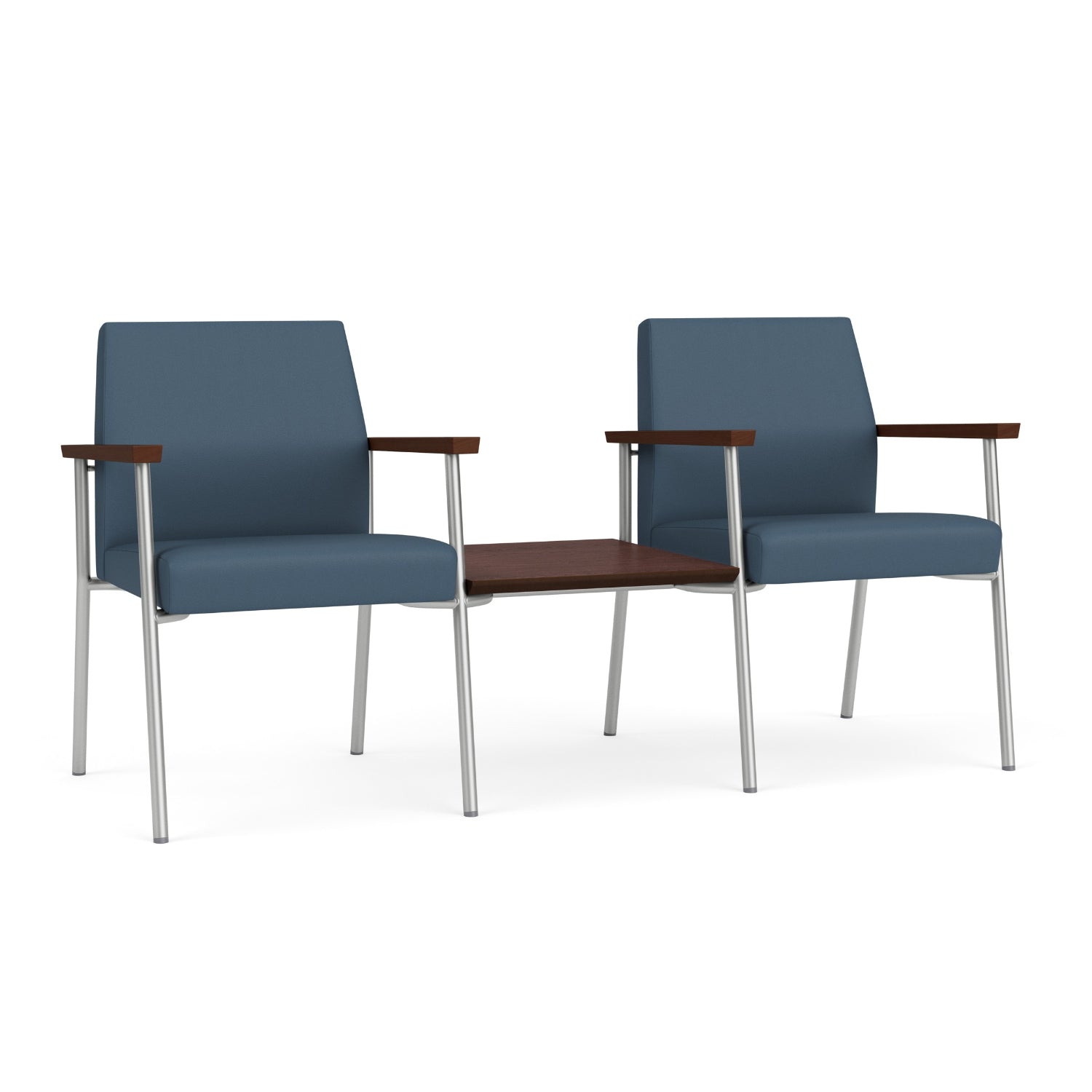 Mystic Guest Collection Reception Seating, 2 Chairs with Connecting Center Table, Standard Vinyl Upholstery, FREE SHIPPING