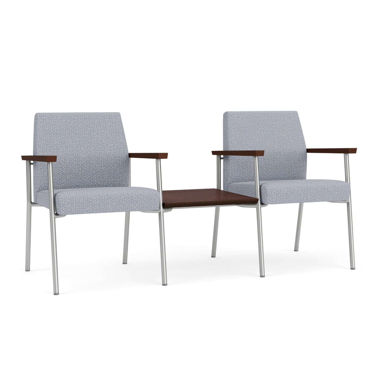 Mystic Guest Collection Reception Seating, 2 Chairs with Connecting Center Table, Designer Fabric Upholstery, FREE SHIPPING