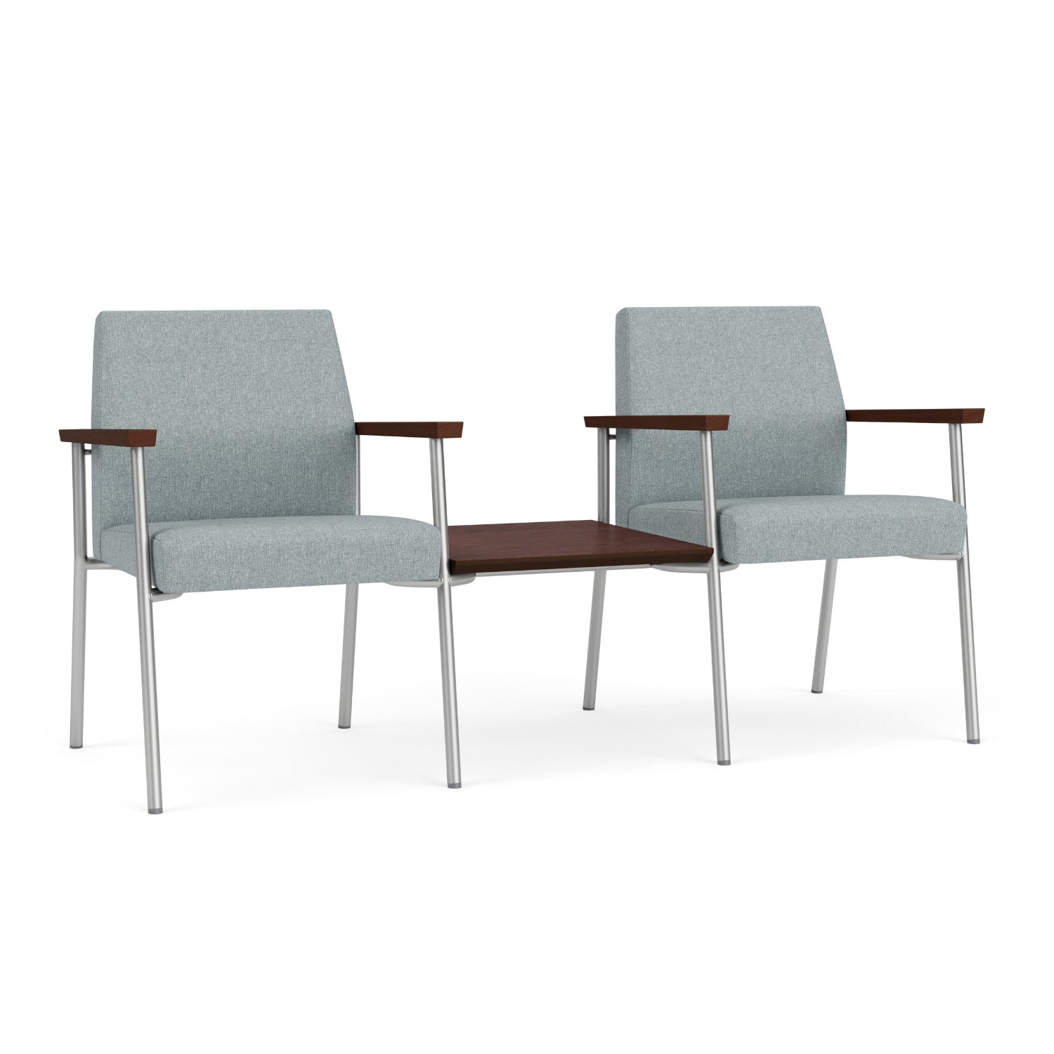 Mystic Guest Collection Reception Seating, 2 Chairs with Connecting Center Table, Healthcare Vinyl Upholstery, FREE SHIPPING