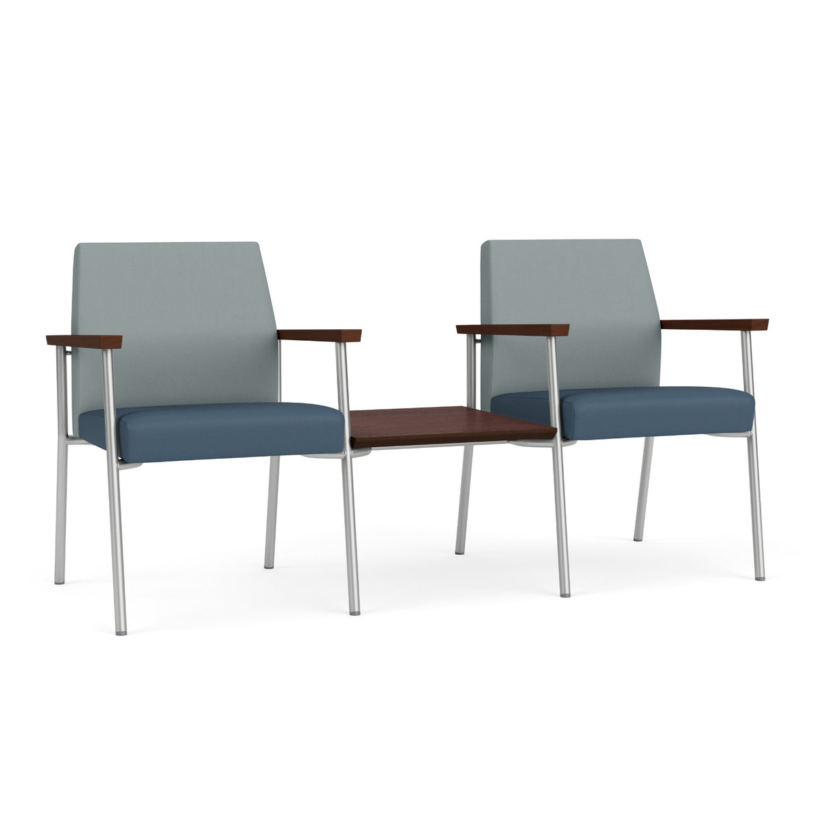 Mystic Guest Collection Reception Seating, 2 Chairs with Connecting Center Table, Standard Vinyl Upholstery, FREE SHIPPING