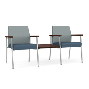 Mystic Guest Collection Reception Seating, 2 Chairs with Connecting Center Table, Standard Vinyl Upholstery, FREE SHIPPING