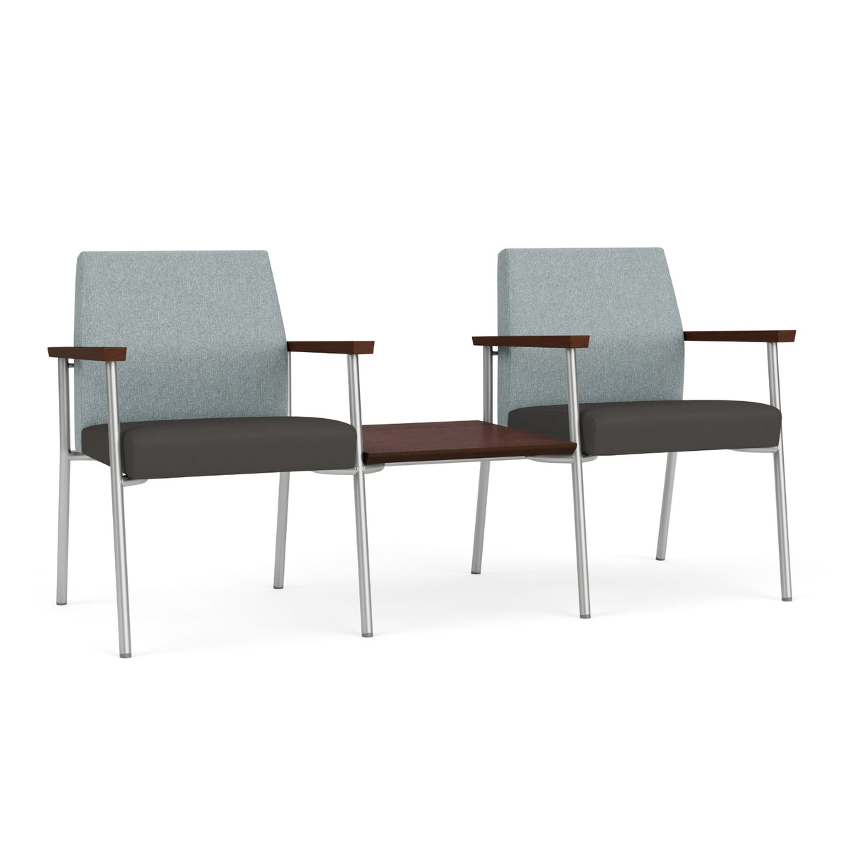 Mystic Guest Collection Reception Seating, 2 Chairs with Connecting Center Table, Healthcare Vinyl Upholstery, FREE SHIPPING