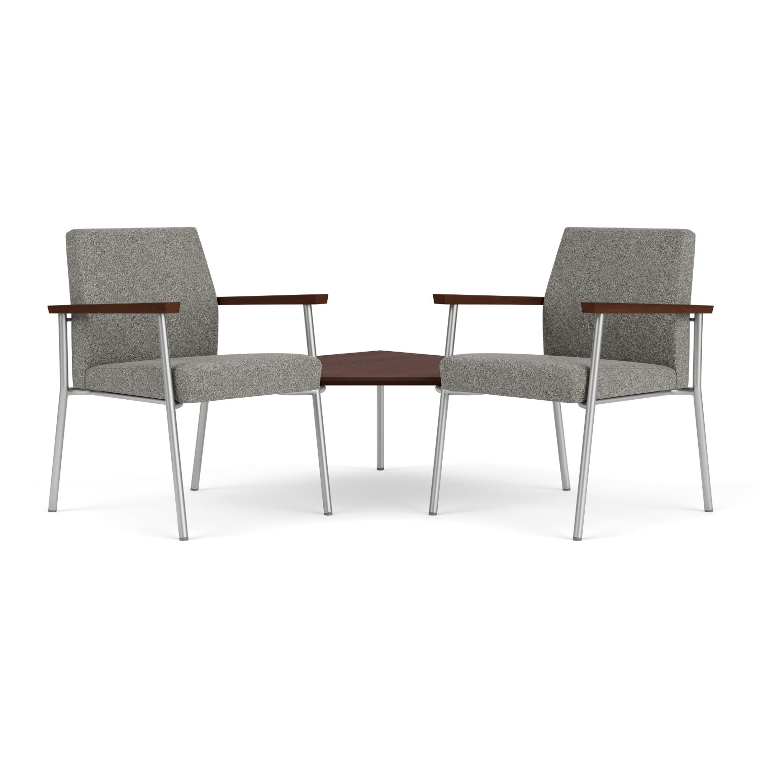 Mystic Guest Collection Reception Seating, 2 Chairs with Connecting Corner Table, Standard Fabric Upholstery, FREE SHIPPING