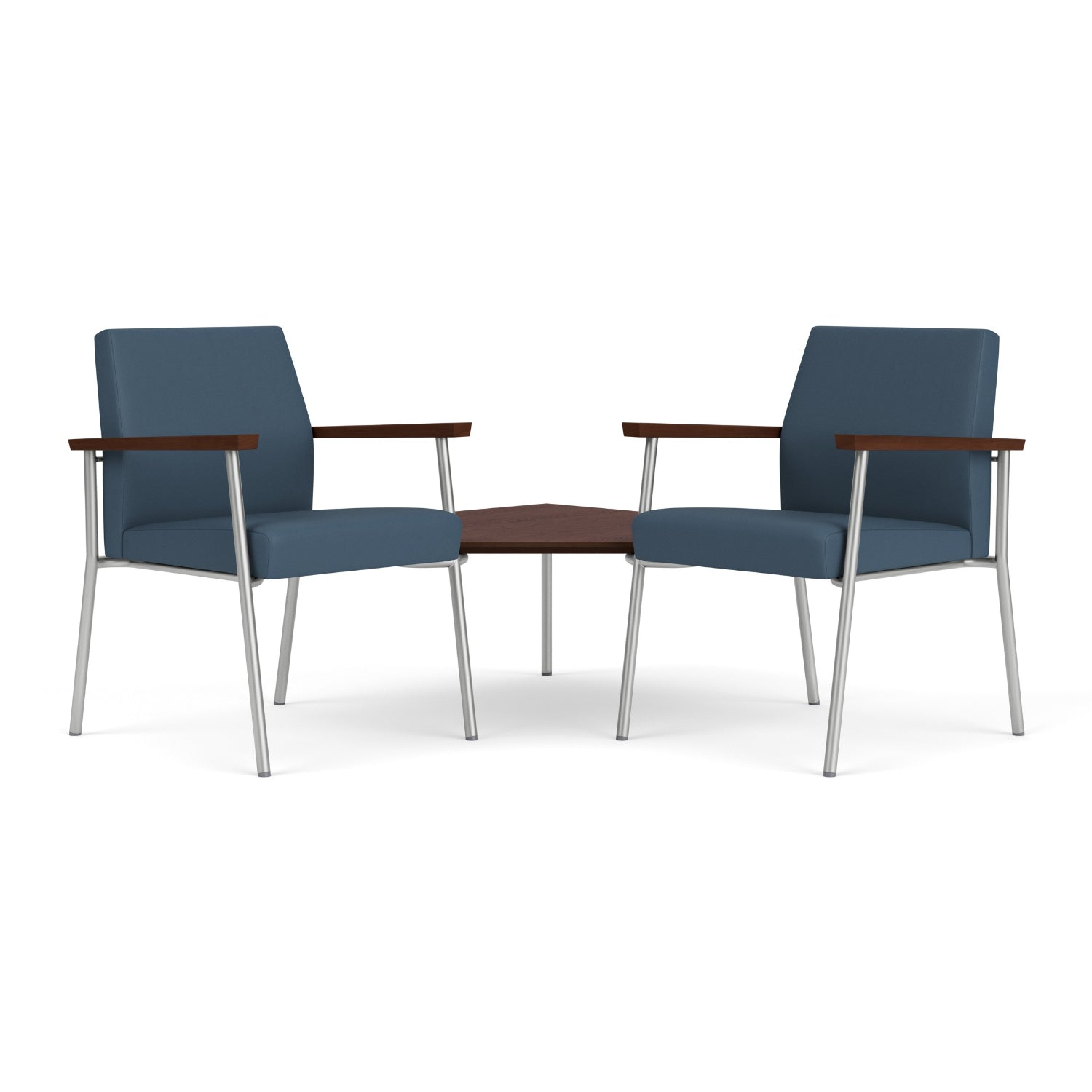 Mystic Guest Collection Reception Seating, 2 Chairs with Connecting Corner Table, Standard Vinyl Upholstery, FREE SHIPPING