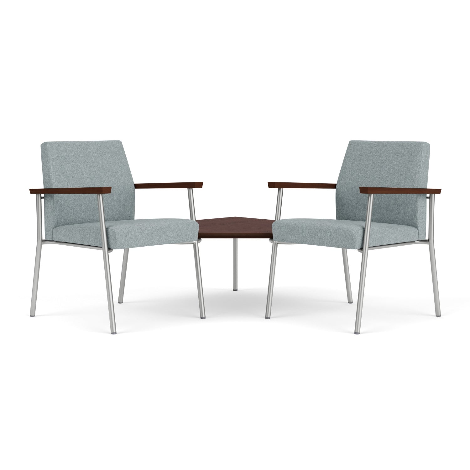 Mystic Guest Collection Reception Seating, 2 Chairs with Connecting Corner Table, Healthcare Vinyl Upholstery, FREE SHIPPING
