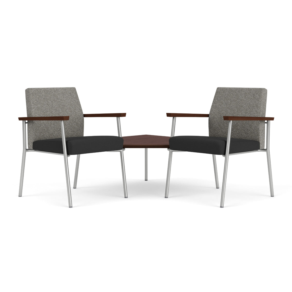Mystic Guest Collection Reception Seating, 2 Chairs with Connecting Corner Table, Standard Fabric Upholstery, FREE SHIPPING