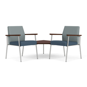 Mystic Guest Collection Reception Seating, 2 Chairs with Connecting Corner Table, Standard Vinyl Upholstery, FREE SHIPPING