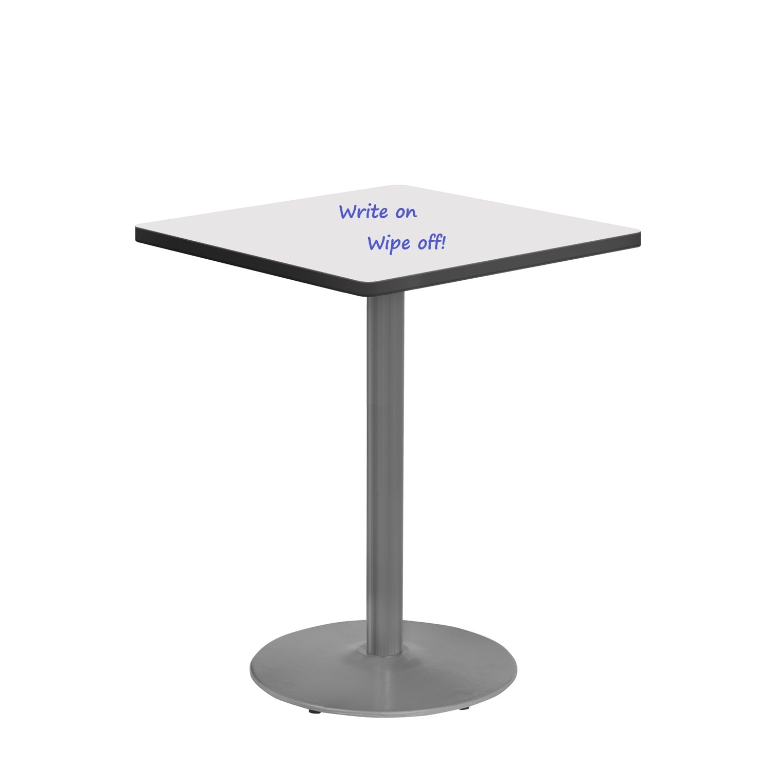 30" Square Standing Height Café Table with Dry-Erase Whiteboard Top