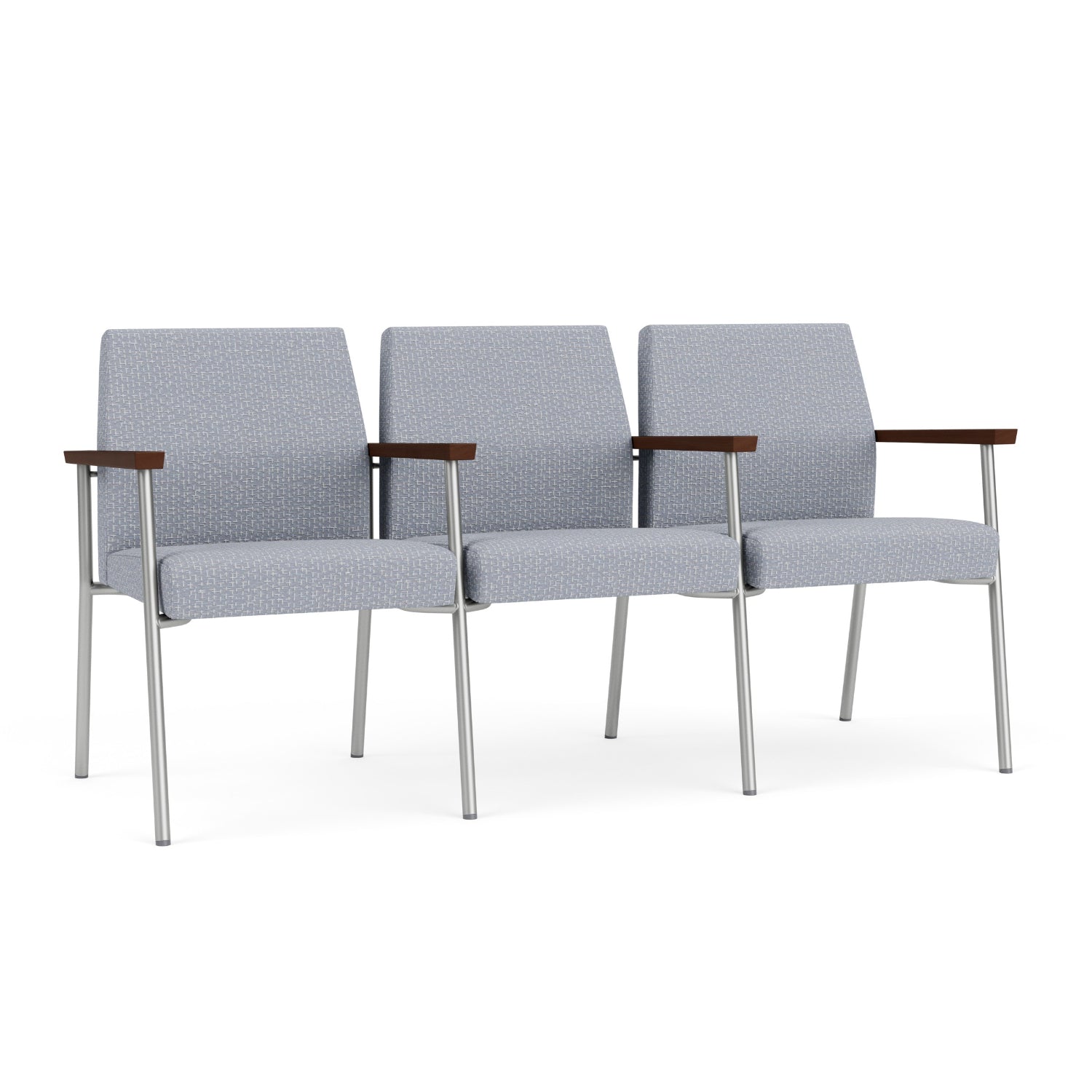 Mystic Guest Collection Reception Seating, 3 Seats with Center Arms, Designer Fabric Upholstery, FREE SHIPPING