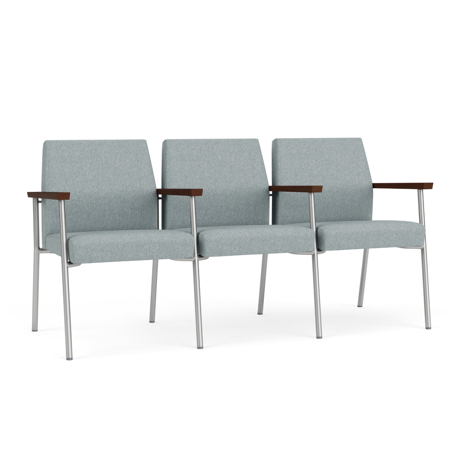Mystic Guest Collection Reception Seating, 3 Seats with Center Arms, Healthcare Vinyl Upholstery, FREE SHIPPING