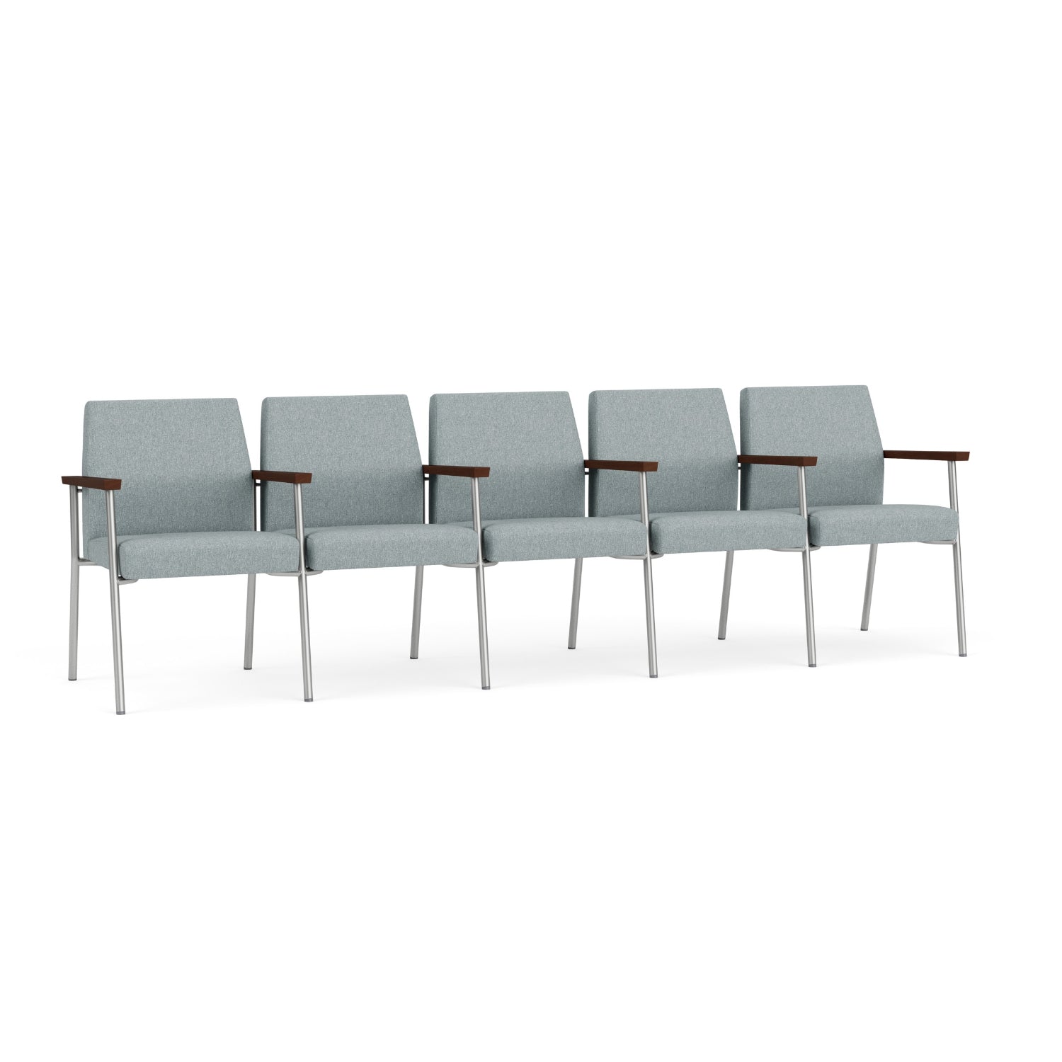 Mystic Guest Collection Reception Seating, 5 Seats with Center Arms, Healthcare Vinyl Upholstery, FREE SHIPPING