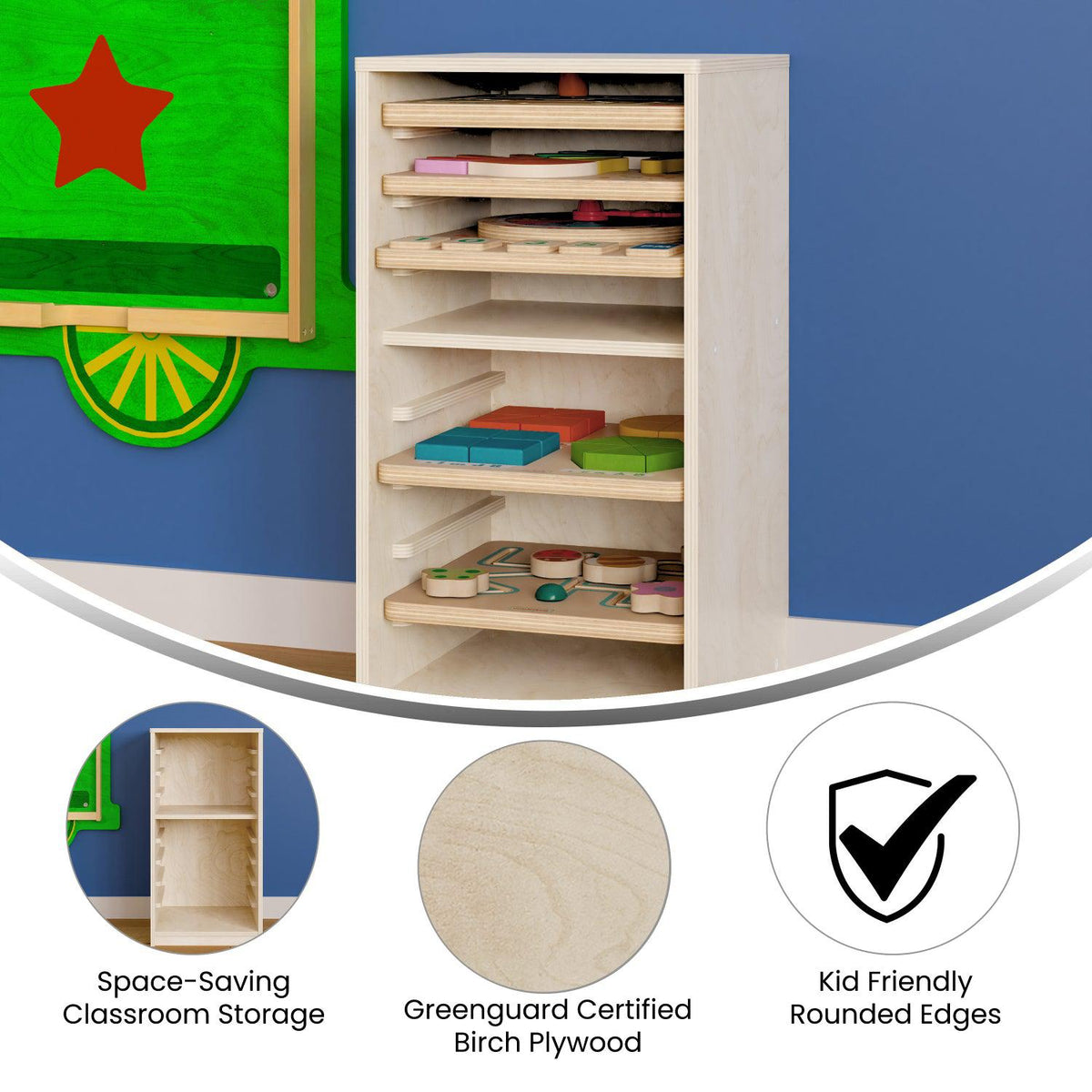 Bright Beginnings Commercial Grade Deluxe Natural Birch Plywood Puzzle Holder