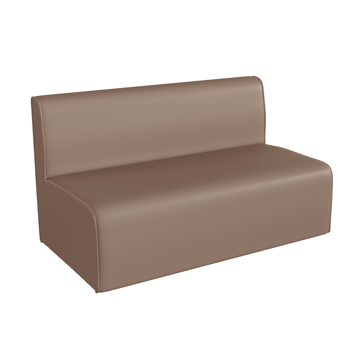 Bright Beginnings Commercial Grade Modular Classroom Soft Seating, Armless 2-Seater Sofa, Neutral Vinyl