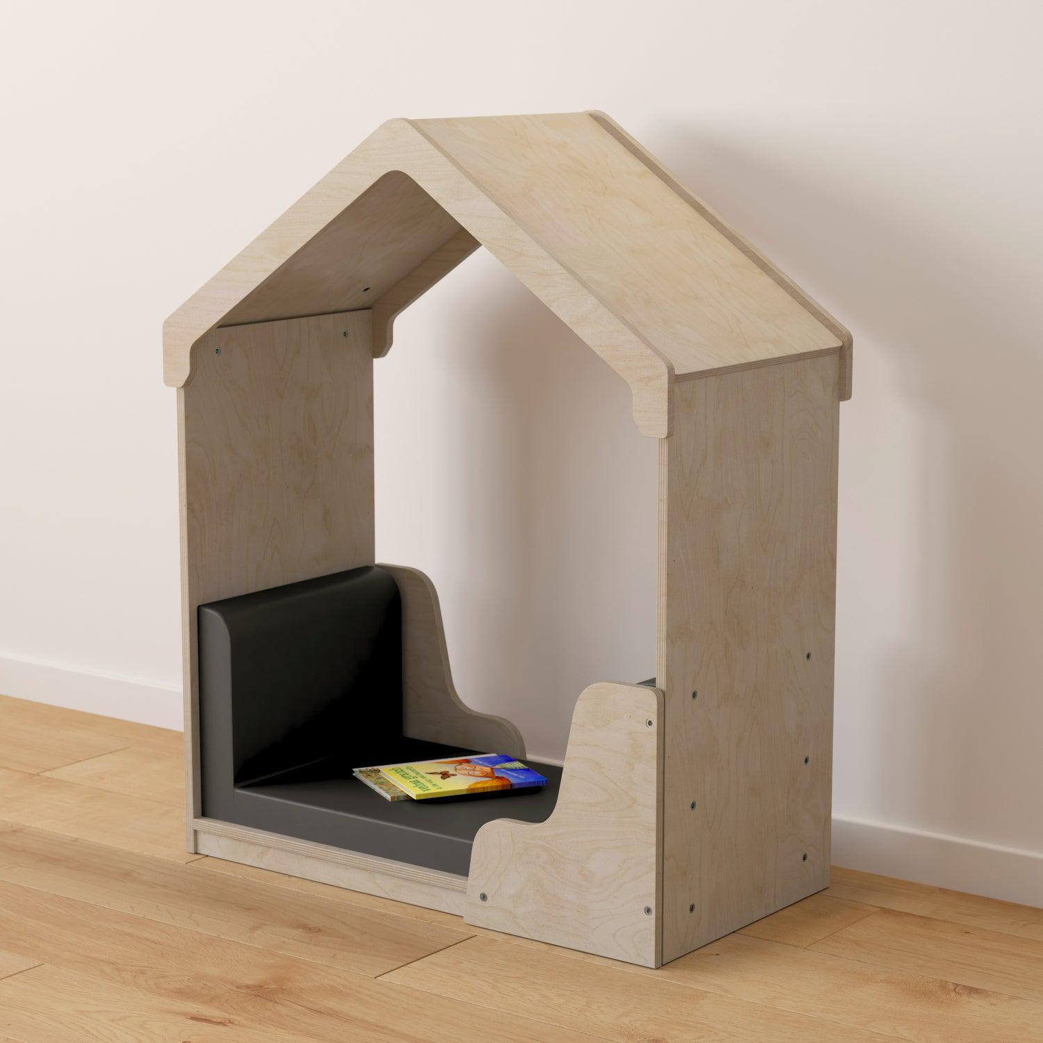 Bright Beginnings Commercial Grade Wooden Quiet Corner Reading Nook with Padded Soft Seating