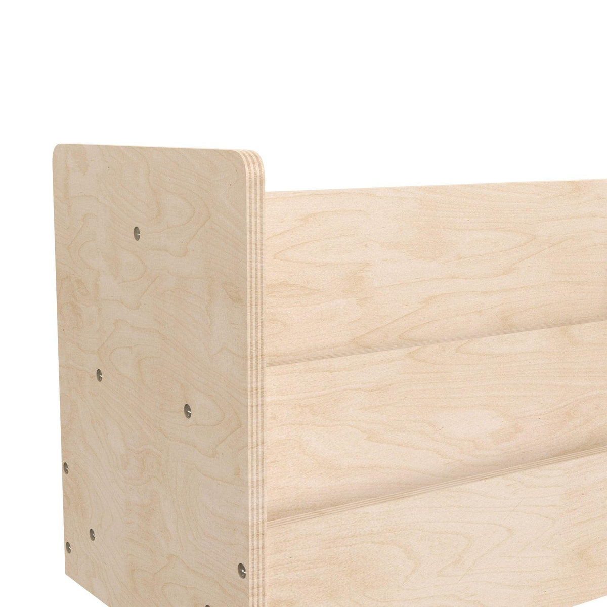 Bright Beginnings Commercial Grade Modular Double Sided 2 Tier Wooden Classroom Book Display Shelf, Natural Finish