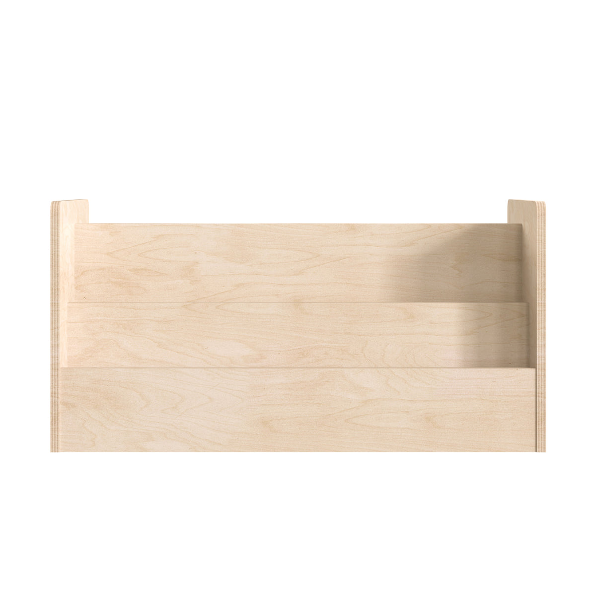 Bright Beginnings Commercial Grade Modular Double Sided 2 Tier Wooden Classroom Book Display Shelf, Natural Finish